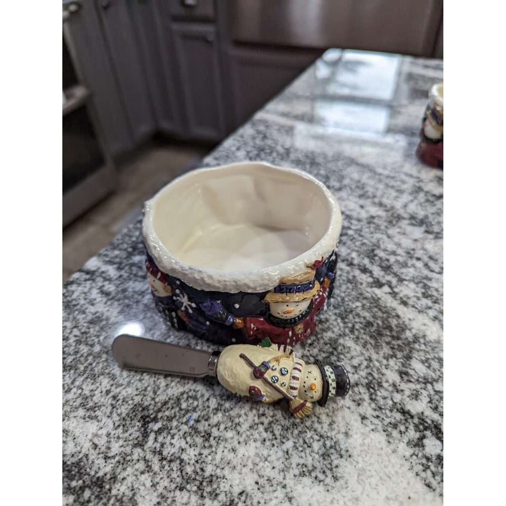 Snow Friends Collection Bowl/Spreader Christmas Dip Mix Set St. Nicholas Square
